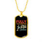 Fully Vaccinated By Jesus Necklace Stainless Steel or 18k Gold Dog Tag 24" Chain-Express Your Love Gifts