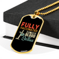 Fully Vaccinated By Jesus Necklace Stainless Steel or 18k Gold Dog Tag 24" Chain-Express Your Love Gifts