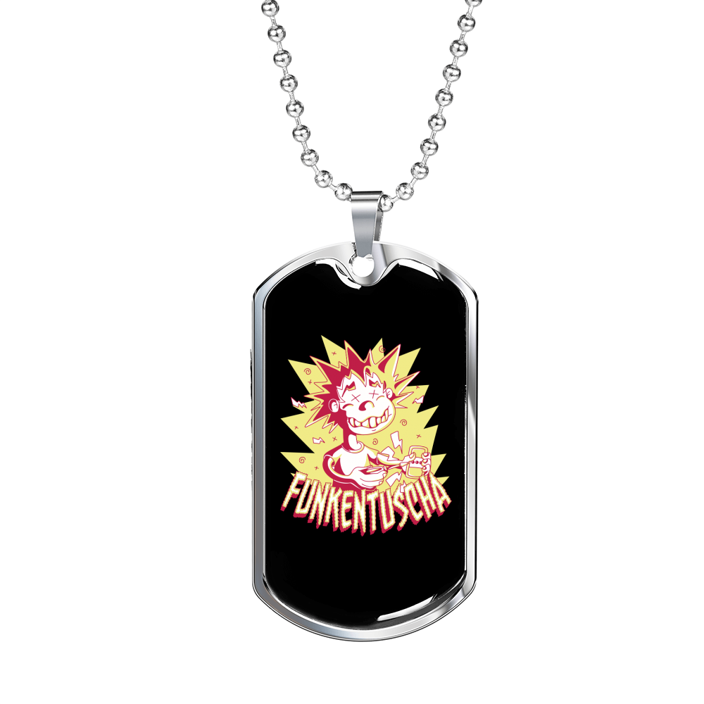 Funkentuscha Electrician Necklace Stainless Steel or 18k Gold Dog Tag 24" Chain-Express Your Love Gifts