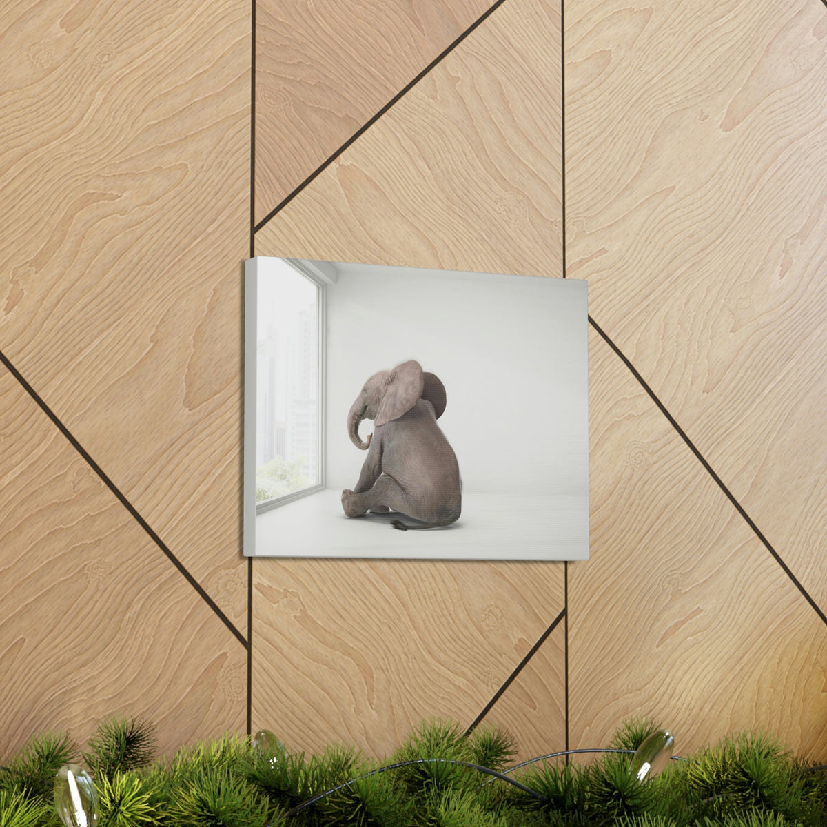Funny African Elephant Silly African Elephant Inside Wall Art Ready to Hang Unframed-Express Your Love Gifts