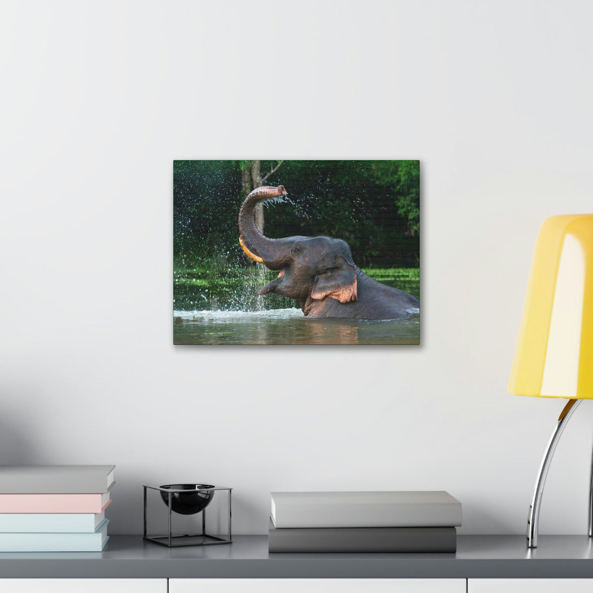 Funny Asian Elephant Silly Asian Elephant Outside wall Art Ready to Hang Unframed-Express Your Love Gifts