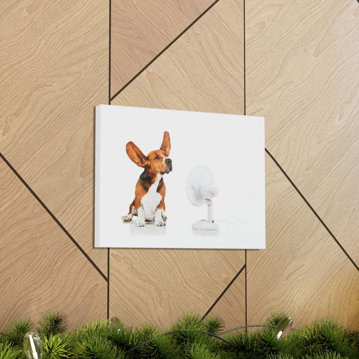 Scripture Walls Funny Basset Hound With Flying Ear Print Animal Wall Art Wildlife Canvas Prints Wall Art Ready to Hang Unframed-Express Your Love Gifts