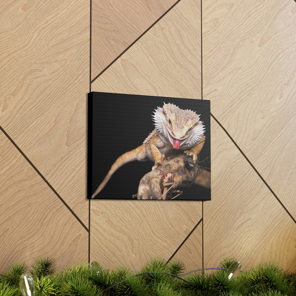 Scripture Walls Funny Bearded Dragon Print Animal Wall Art Wildlife Canvas Prints Wall Art Ready to Hang Unframed-Express Your Love Gifts