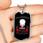 Funny Plumber Necklace Stainless Steel or 18k Gold Dog Tag 24" Chain-Express Your Love Gifts