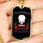 Funny Plumber Necklace Stainless Steel or 18k Gold Dog Tag 24" Chain-Express Your Love Gifts