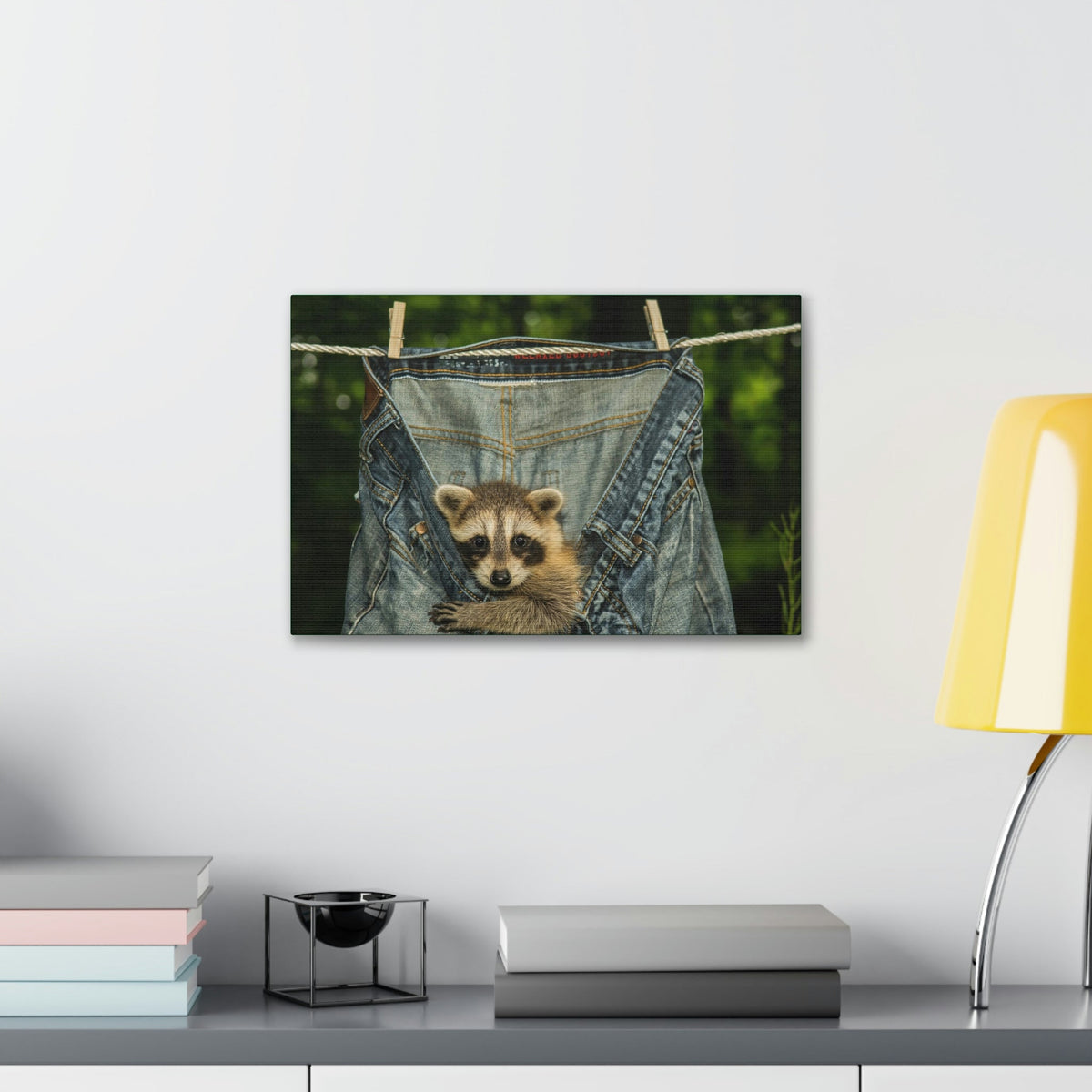 Funny Raccoon Silly Raccoon Outside Wall Art Ready to Hang Unframed-Express Your Love Gifts