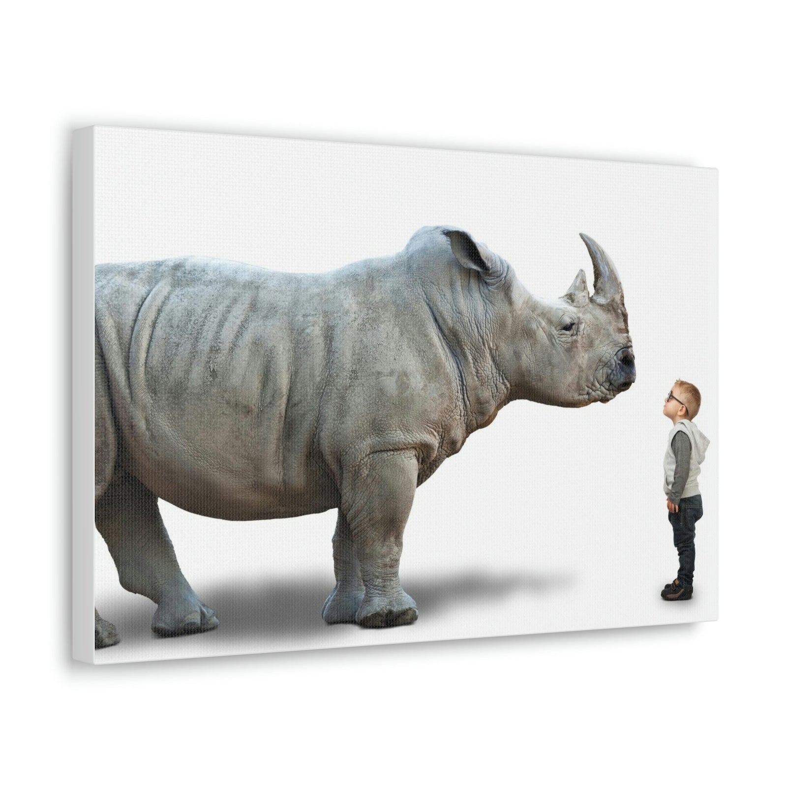 Funny Rhino Silly Rhino Inside Wall Art Ready to Hang Unframed-Express Your Love Gifts