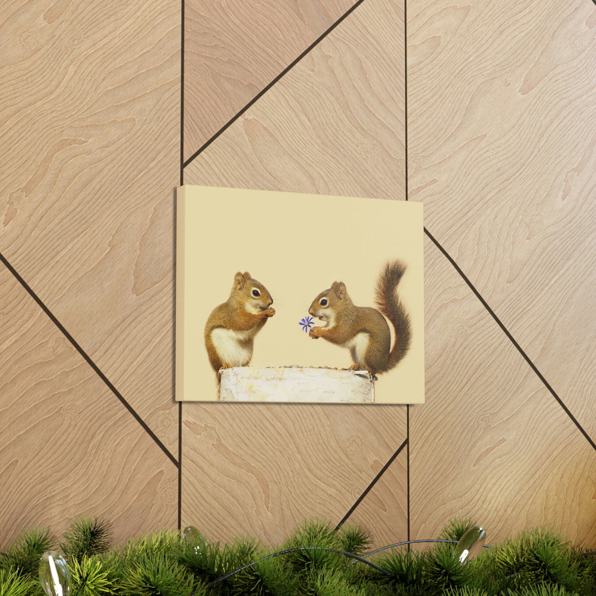 Funny Squirrel Silly Squirrel Couple Wall Art Ready To Hang Unframed-Express Your Love Gifts