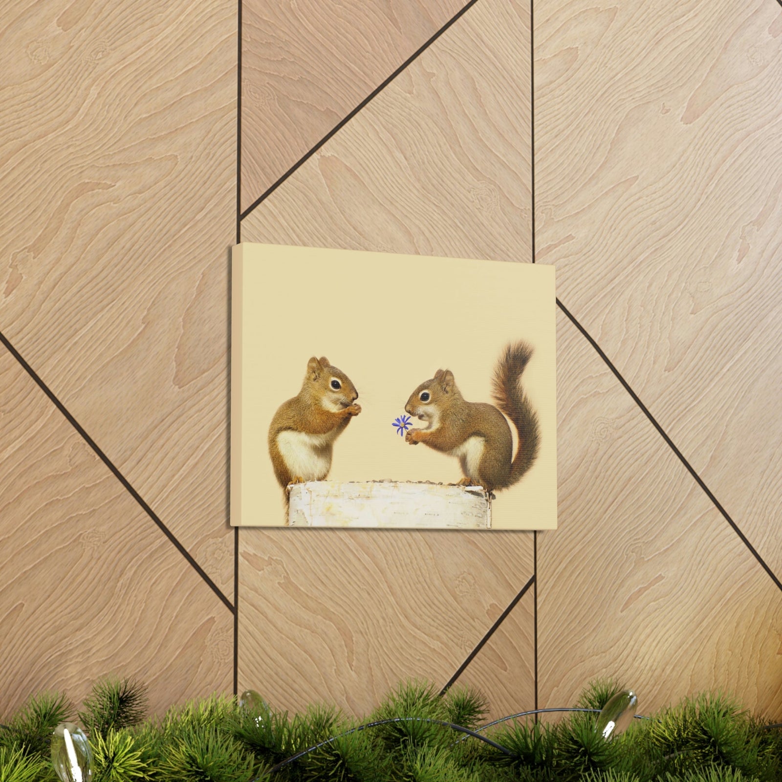 Funny Squirrel Silly Squirrel Couple Wall Art Ready To Hang Unframed-Express Your Love Gifts