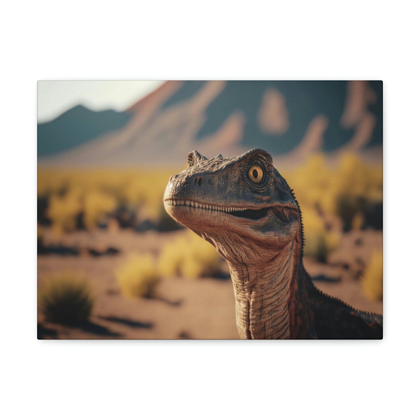 Funny Velociraptor Silly Velociraptor Scene Outside Wall Art Ready to Hang Unframed-Express Your Love Gifts