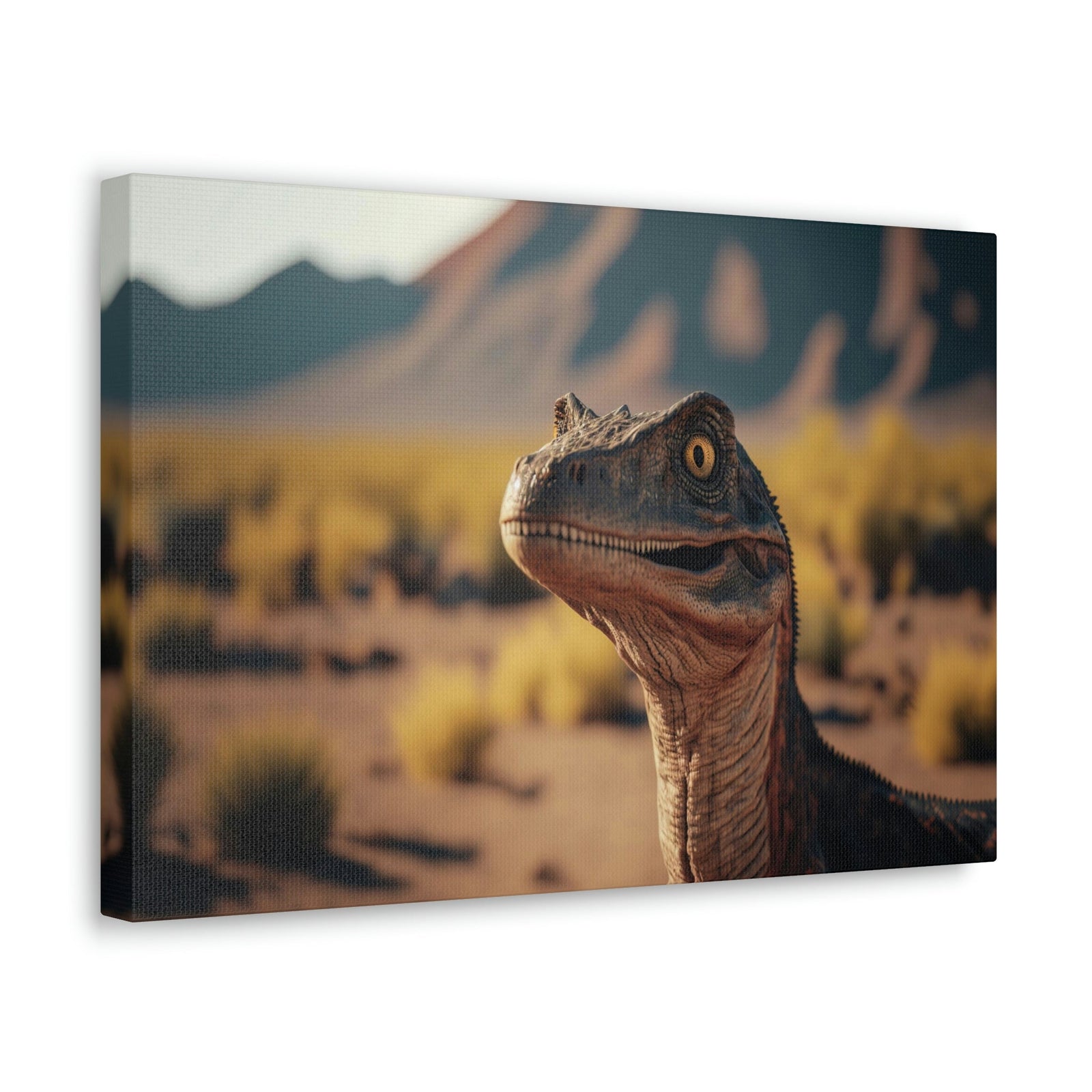 Funny Velociraptor Silly Velociraptor Scene Outside Wall Art Ready to Hang Unframed-Express Your Love Gifts