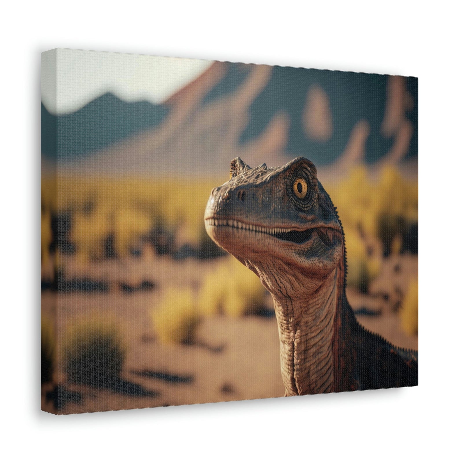 Funny Velociraptor Silly Velociraptor Scene Outside Wall Art Ready to Hang Unframed-Express Your Love Gifts
