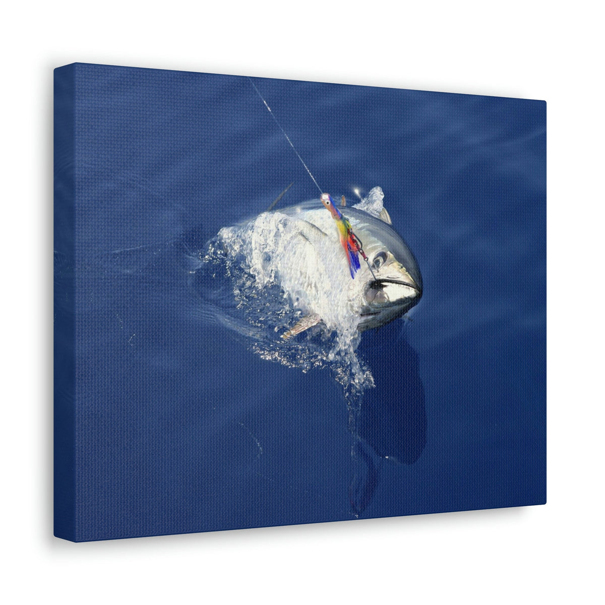 Funny Yellow Finned Tuna Silly Yellow Finned Tuna Scene Outside Wall Art Ready to Hang Unframed-Express Your Love Gifts