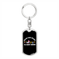 Fur Mama Cat Keychain Stainless Steel or 18k Gold Dog Tag Keyring-Express Your Love Gifts