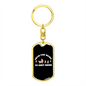 Fur Mama Cat Keychain Stainless Steel or 18k Gold Dog Tag Keyring-Express Your Love Gifts