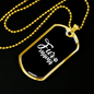 Fur Mama Plain White Necklace Stainless Steel or 18k Gold Dog Tag 24" Chain-Express Your Love Gifts