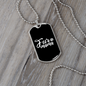 Fur Mama Plain White Necklace Stainless Steel or 18k Gold Dog Tag 24" Chain-Express Your Love Gifts
