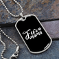 Fur Mama Plain White Necklace Stainless Steel or 18k Gold Dog Tag 24" Chain-Express Your Love Gifts