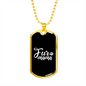Fur Mama Plain White Necklace Stainless Steel or 18k Gold Dog Tag 24" Chain-Express Your Love Gifts