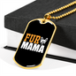 Fur Mama White Necklace Stainless Steel or 18k Gold Dog Tag 24" Chain-Express Your Love Gifts