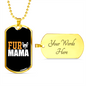 Fur Mama White Necklace Stainless Steel or 18k Gold Dog Tag 24" Chain-Express Your Love Gifts