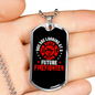 Future Firefighter Gift Stainless Steel or 18k Gold Dog Tag 24" Chain-Express Your Love Gifts