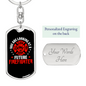 Future Firefighter Keychain Stainless Steel or 18k Gold Dog Tag Keyring-Express Your Love Gifts