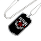 Future Logo Fire Department Firefighter Gift Stainless Steel or 18k Gold Dog Tag 24" Chain-Express Your Love Gifts
