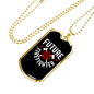 Future Logo Fire Department Firefighter Gift Stainless Steel or 18k Gold Dog Tag 24" Chain-Express Your Love Gifts