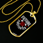 Future Logo Fire Department Firefighter Gift Stainless Steel or 18k Gold Dog Tag 24" Chain-Express Your Love Gifts