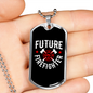 Future Logo Fire Department Firefighter Gift Stainless Steel or 18k Gold Dog Tag 24" Chain-Express Your Love Gifts