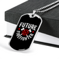Future Logo Fire Department Firefighter Gift Stainless Steel or 18k Gold Dog Tag 24" Chain-Express Your Love Gifts