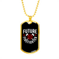 Future Logo Fire Department Firefighter Gift Stainless Steel or 18k Gold Dog Tag 24" Chain-Express Your Love Gifts