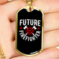 Future Logo Fire Department Firefighter Gift Stainless Steel or 18k Gold Dog Tag 24" Chain-Express Your Love Gifts