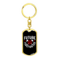 Future Logo Fire Department Firefighter Keychain Stainless Steel or 18k Gold Dog Tag Keyring-Express Your Love Gifts