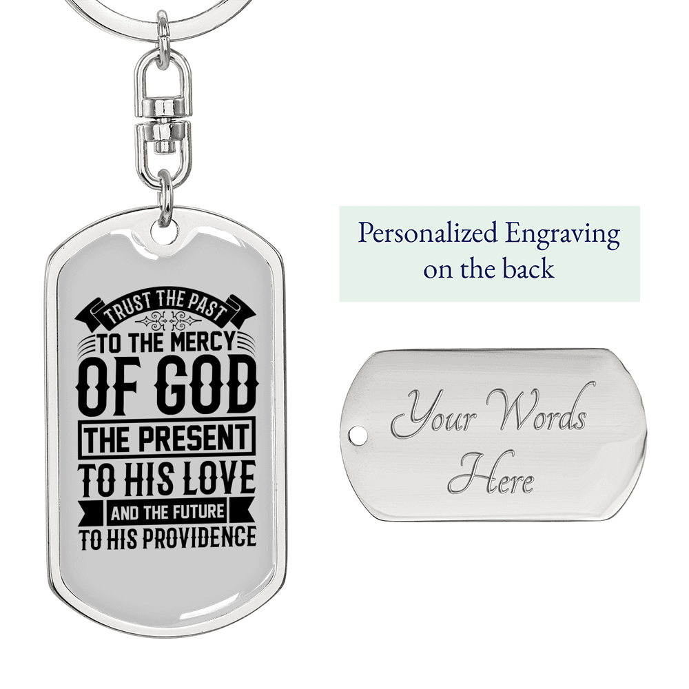 Future To His Providence Keychain Stainless Steel or 18k Gold Dog Tag Keyring-Express Your Love Gifts