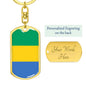 Gabon Flag Keychain Dog Tag Stainless Steel or 18k Gold-Express Your Love Gifts