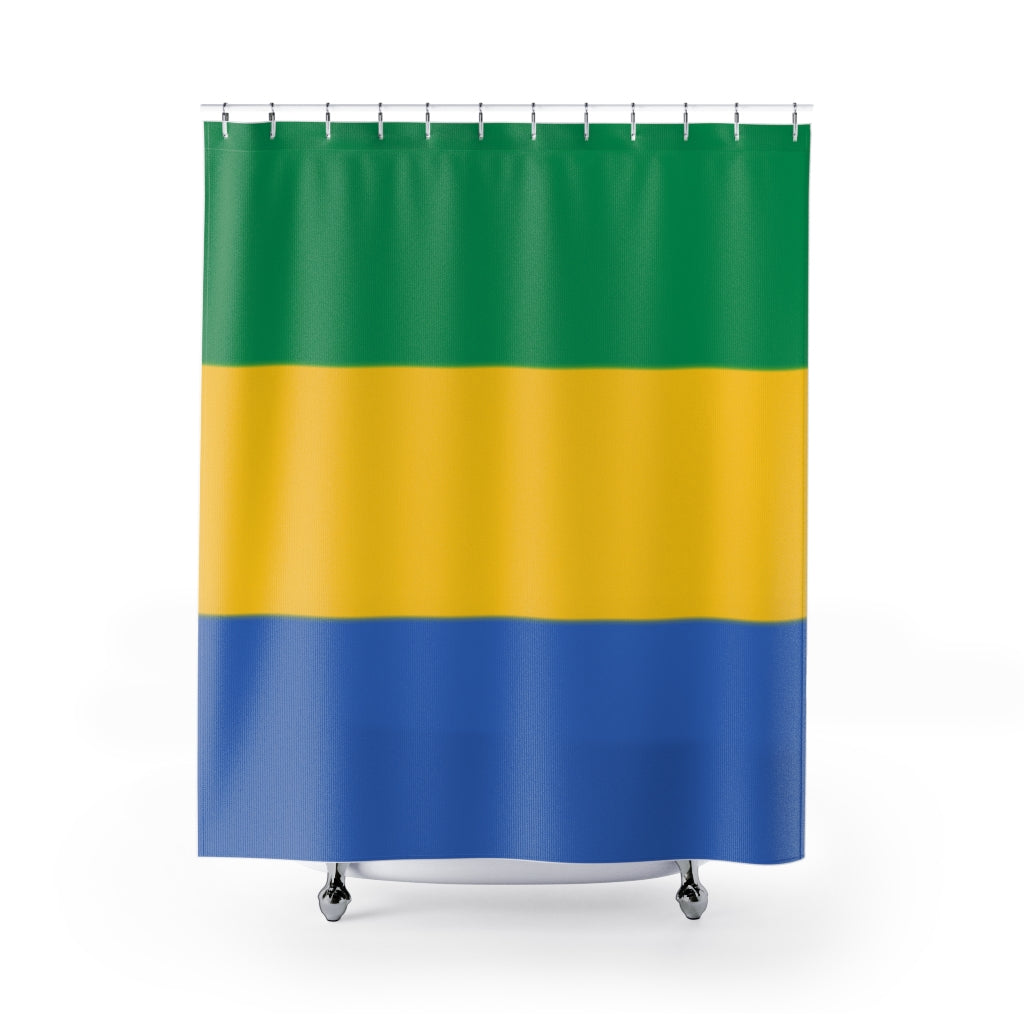 Gabon Flag Stylish Design 71" x 74" Elegant Waterproof Shower Curtain for a Spa-like Bathroom Paradise Exceptional Craftsmanship-Express Your Love Gifts