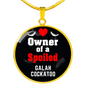 Galah Cockatoo Bird Owner Necklace Circle Pendant Stainless Steel or 18k Gold 18-22"-Express Your Love Gifts