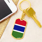 Gambia Flag Keychain Dog Tag Stainless Steel or 18k Gold-Express Your Love Gifts