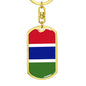 Gambia Flag Keychain Dog Tag Stainless Steel or 18k Gold-Express Your Love Gifts