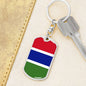 Gambia Flag Keychain Dog Tag Stainless Steel or 18k Gold-Express Your Love Gifts