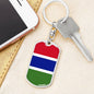 Gambia Flag Keychain Dog Tag Stainless Steel or 18k Gold-Express Your Love Gifts