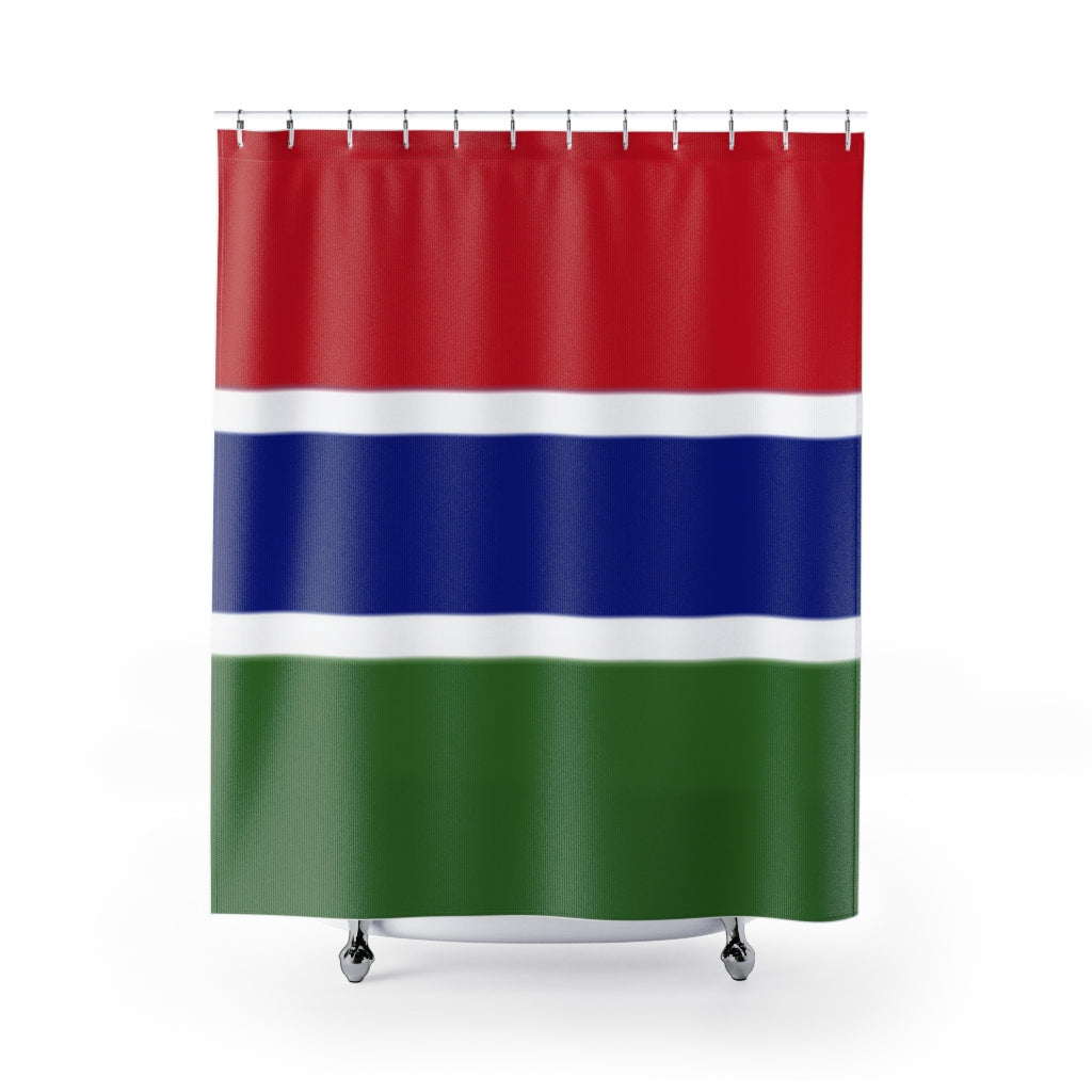 Gambia Flag Stylish Design 71" x 74" Elegant Waterproof Shower Curtain for a Spa-like Bathroom Paradise Exceptional Craftsmanship-Express Your Love Gifts