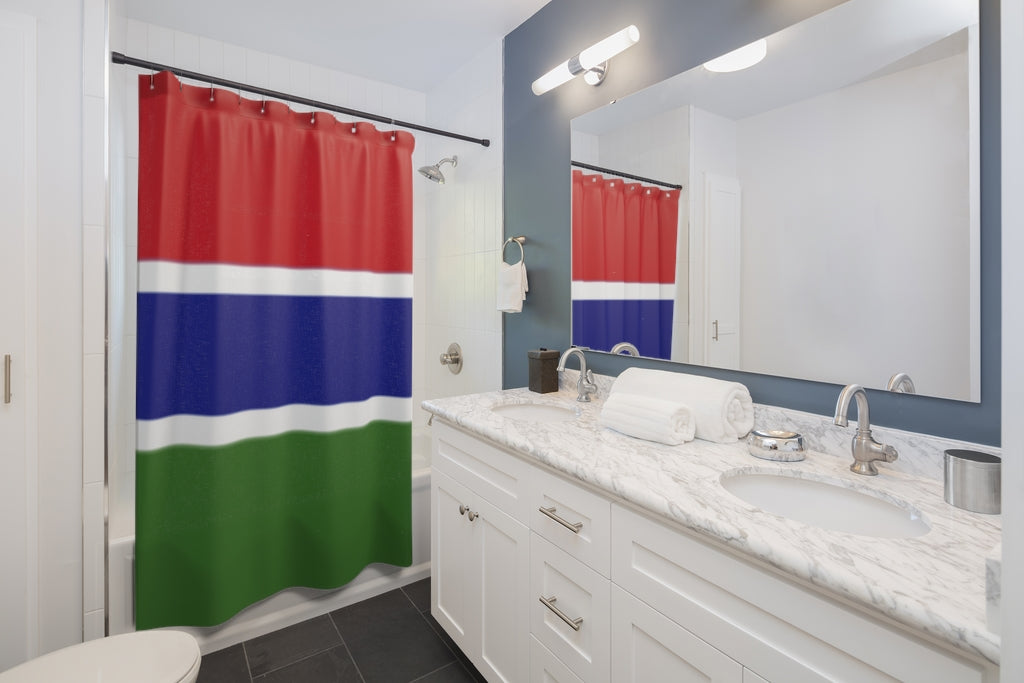 Gambia Flag Stylish Design 71" x 74" Elegant Waterproof Shower Curtain for a Spa-like Bathroom Paradise Exceptional Craftsmanship-Express Your Love Gifts