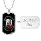 Gangsta King & Queen Dog Tag Stainless Steel or 18k Gold 24" Chain-Express Your Love Gifts
