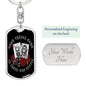 Gangsta King & Queen Keychain Dog Tag Stainless Steel or 18k Gold-Express Your Love Gifts