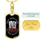 Gangsta King & Queen Keychain Dog Tag Stainless Steel or 18k Gold-Express Your Love Gifts