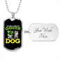 Garden Dog Necklace Stainless Steel or 18k Gold Dog Tag 24" Chain-Express Your Love Gifts