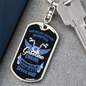 Gasoline Engine Biker Keychain Stainless Steel or 18k Gold Dog Tag Keyring-Express Your Love Gifts